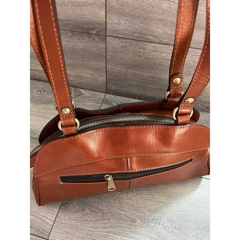 Patricia Nash Macellara Oval Satchel shoulder bag tan Heritage A399509